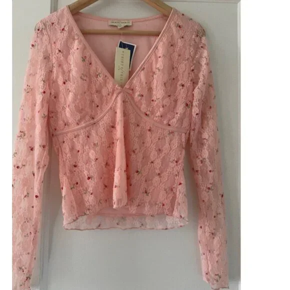 Thirty Thirty Floral Lace Coquette Romantic Feminine Fairy Barbiecore - Picture 2 of 7